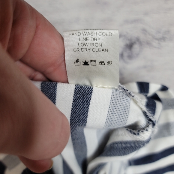 Avenue Montaigne Women's Leo Pant Blue & White Striped Cropped Flare Siz… - Picture 5 of 11